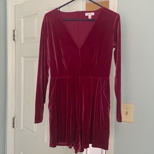 Candie’s Velvet Long Sleeve Romper